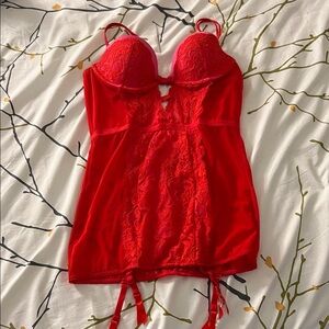 Victoria's Secret Red Lace Chemise